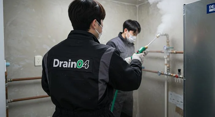 구미동 수도관 동파 하수구 녹여서 역류 문제 해결