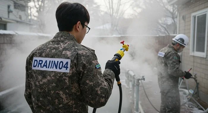 구미동 수도관 동파 하수구 녹여서 역류 문제 해결