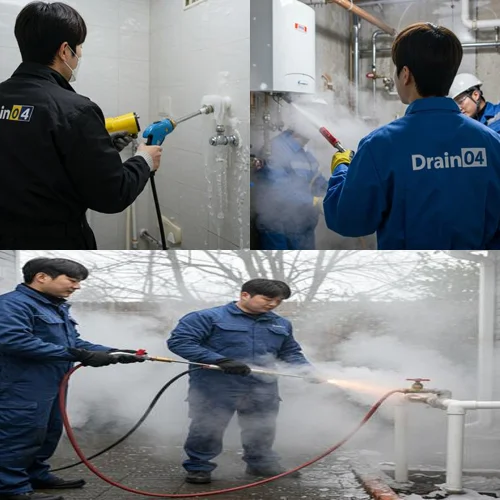 분당 언수도 녹임 하수구 꽁꽁 언 수도 하수구 해결