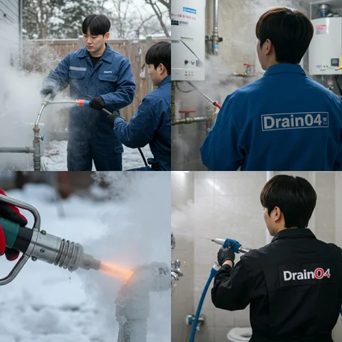 백현동 수도관 동파 하수구 얼었던 하수구 뻥 뚫어요