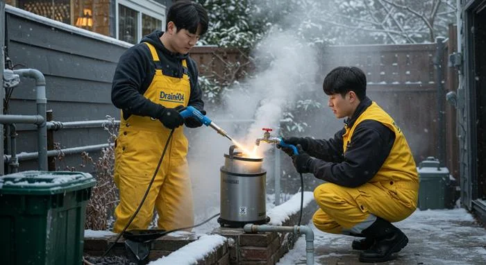 율동 수도관 동파 하수구 해빙 작업 안전하게 진행