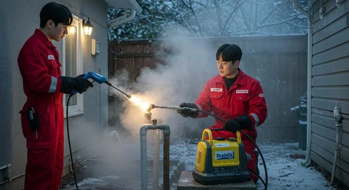 율동 수도관 동파 하수구 해빙 작업 안전하게 진행