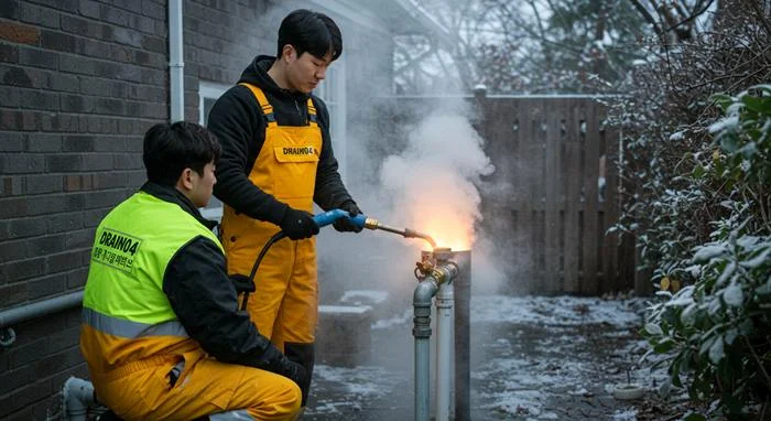 백현동 언 수도 녹임 해빙 업체 꽁꽁 언 하수도 시원하게
