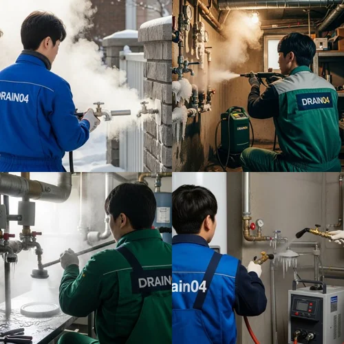 정자동 언 수도 녹임 해빙 업체 하수구 막힘 동파 해결사