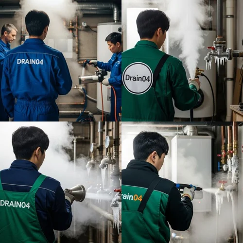 분당 하수구 해빙 얼었을때 꽁꽁 언 하수구 시원하게