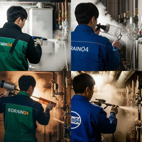 분당 하수구 해빙 얼었을때 꽁꽁 언 하수구 시원하게