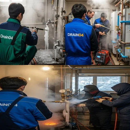 분당 언수도 녹임 하수구 수도관 해빙과 하수구 통수