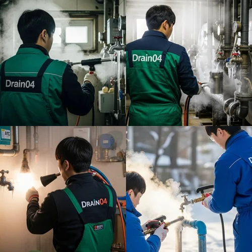 대장동 해빙 하수도 배관 업체 녹여서 해결 완료해 드려요