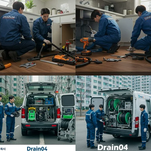 백현동 싱크대 막힘 배수구, 판교 카페거리 상가 주방 기름때 제거 완료! (기쁨)