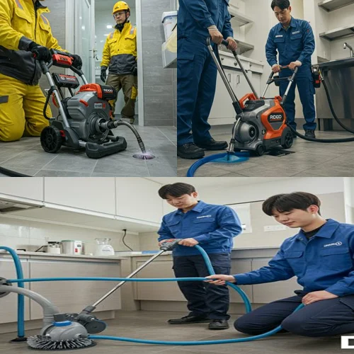 백현동 하수구 뚫음 하수도, 판교 카페거리 상가 기름때 제거 완료!