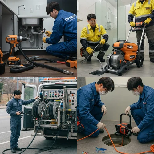 정자동 하수구 뚫음 하수도, 카페거리 상가 기름때 제거 완료 후기!