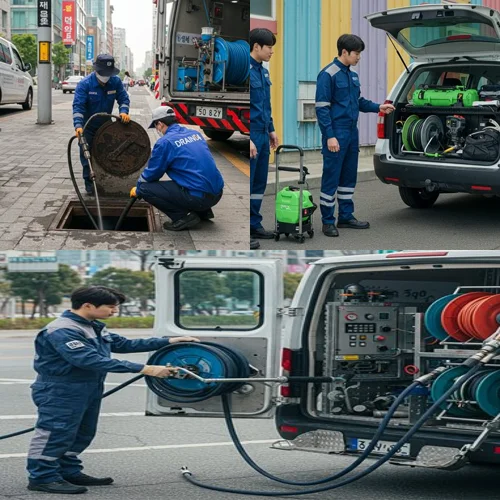 빌딩 횡주관 청소엔 역시 최고! 분당 하수구 고압세척 횡주관 후기