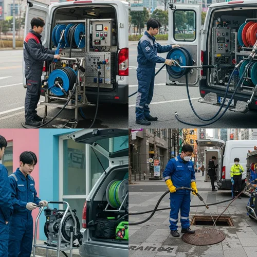 대장동 하수구 뚫음 하수도, 신도시 빌라 주차장 맨홀 역류 해결 완료!
