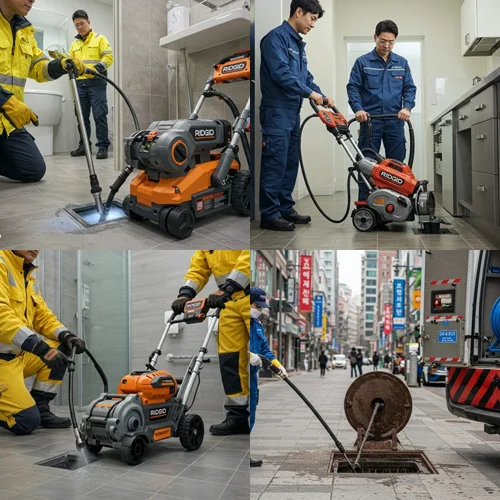 백현동 하수구 뚫음 하수도, 판교 카페거리 상가 기름때 제거 완료!