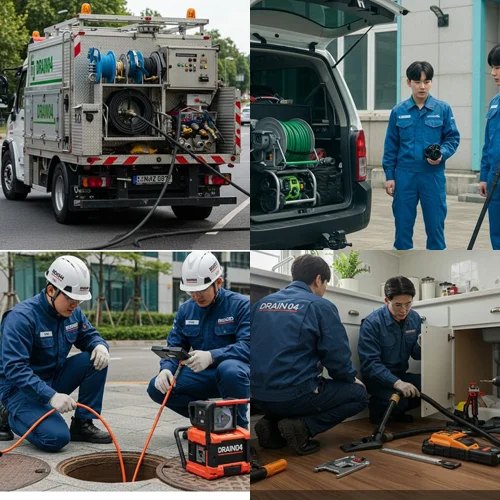 분당 변기 막힘 관통기 작업