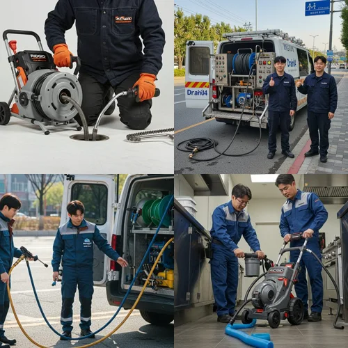 율동 하수구 막힘 먹자촌 식당