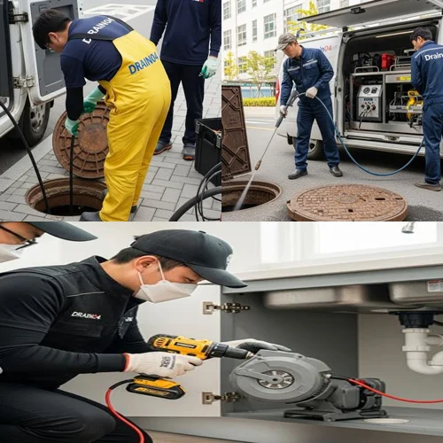 분당 변기막힘 관통기 작업