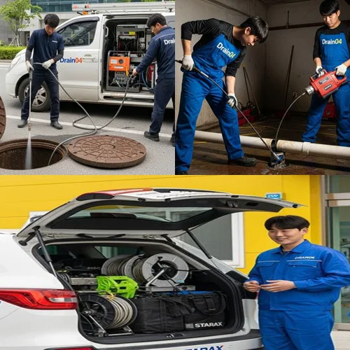 하산운동 오수관 배관 막힘 대형 배관