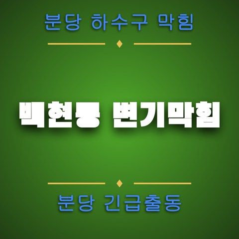 백현동 변기막힘 4216