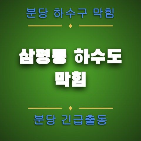 삼평동 하수도 막힘 4130