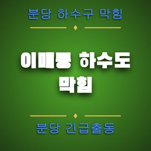 이매동 하수도 막힘 4147