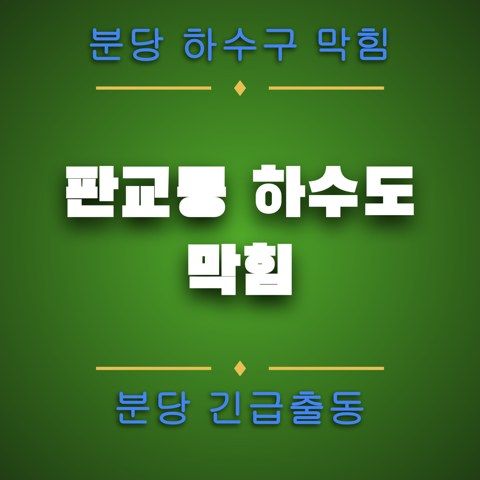 판교동 하수도 막힘 4171