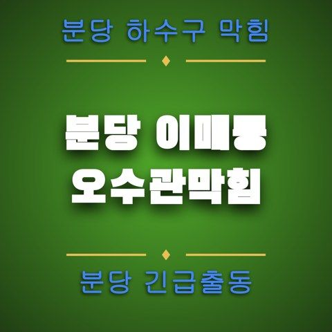 분당 이매동 오수관막힘 4708