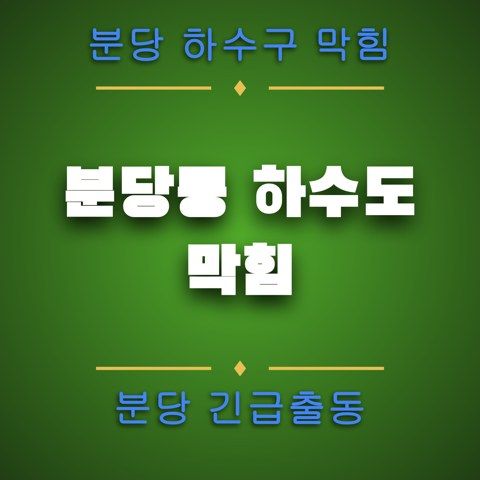 분당동 하수도 막힘 4554