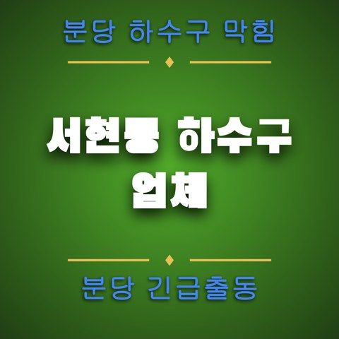 서현동 하수구 업체 4616