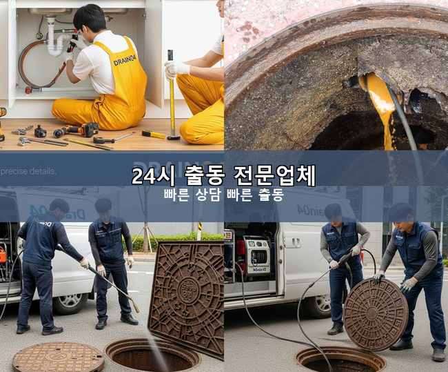 백현동 배수구막힘 기름·슬러지 제거 작업