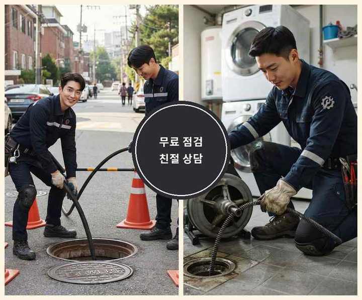 판교동 변기막힘 시공 전 배관 상태